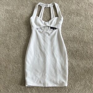 Nookie white dress cutout mini dress bridal bachelorette bride bodycon small